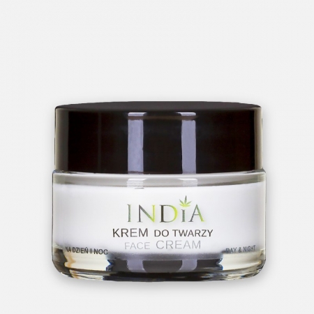INDIA COSMETICS Krem do twarzy do każdego typu ceru cery dzień/noc z olejem konopnym 50ml